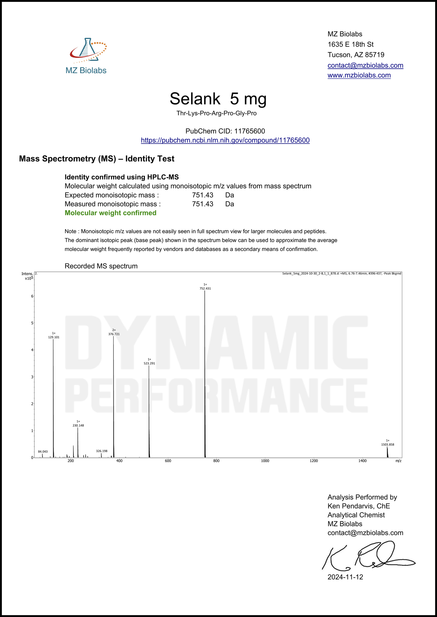 Selank Peptide (5mg per vial)